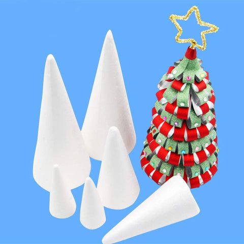 Lierteer Styrofoam Foam Cones Polystyrene for Crafts DIY Painting Triangle Tree 20cmX7.9cm