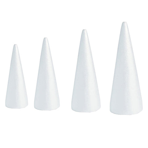 Lierteer Styrofoam Foam Cones Polystyrene for Crafts DIY Painting Triangle Tree 20cmX7.9cm
