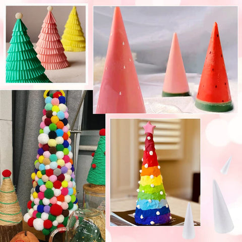 Lierteer Styrofoam Foam Cones Polystyrene for Crafts DIY Painting Triangle Tree 20cmX7.9cm