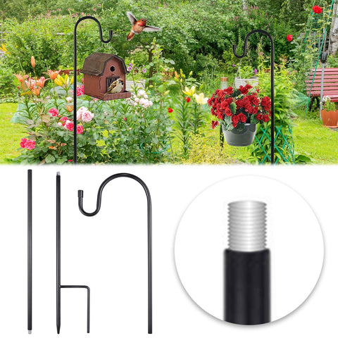 Garden Hooks for Outdoor Lanterns, Garden Hooks for Hanging Plants, Solar Lights, Small Shepherds Hooks for Outdoor, Plant Poles 100CM