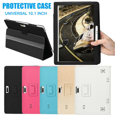 Universal Leather Tablet Case for 10-Inch & 10.1-Inch Android Tablets – Stylish Flip Cover Stand, Shockproof, Anti-Dirt & Anti-Fingerprint Protection, Fit for Most 10” Tablets blue