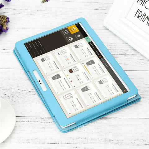 Universal Leather Tablet Case for 10-Inch & 10.1-Inch Android Tablets – Stylish Flip Cover Stand, Shockproof, Anti-Dirt & Anti-Fingerprint Protection, Fit for Most 10” Tablets blue