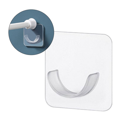 Adhesive Shower Rod Holders, No Drilling Shower Curtain Rod Holders For Wall,Shower Curtain Wall Mount,Stick On Shower Bar Holder,Clear 2 Pc,No Drilling,Shower Rod Not Incl(Clear) Clear