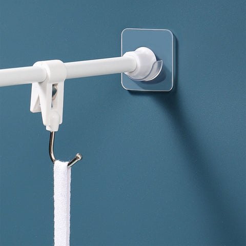 Adhesive Shower Rod Holders, No Drilling Shower Curtain Rod Holders For Wall,Shower Curtain Wall Mount,Stick On Shower Bar Holder,Clear 2 Pc,No Drilling,Shower Rod Not Incl(Clear) Clear