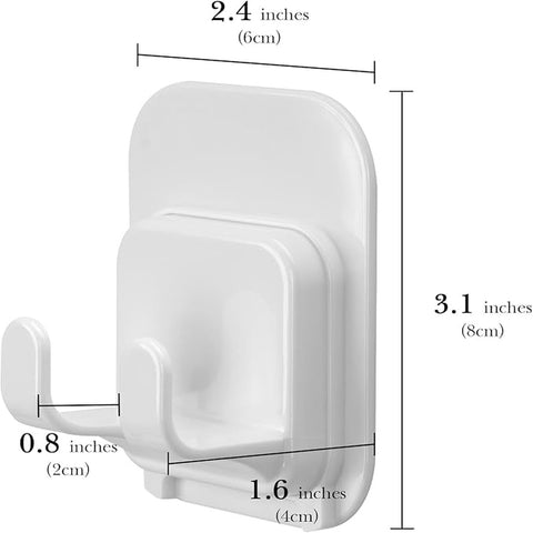 Self-Adhesive Razor Holder Hook, Shower Razor Holder Storage for Bathroom, Compatible with Most of Razor (White/1 Pcs) 2.4x3.1x1.6 2.4" x 3.1" x 1.6" White