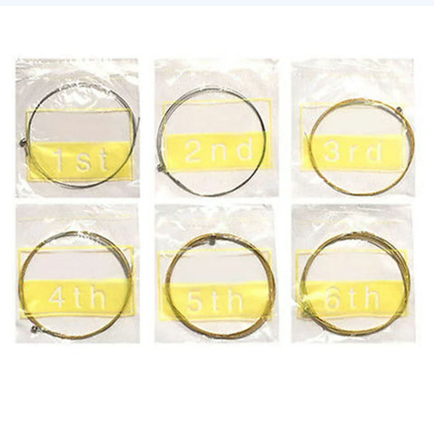 6 Sets Acoustic Guitar Strings,Acoustic Guitar Strings Well Balanced Tone Light Tension Guitar Replacement Steel String Corrosion Resistant Rust-Prevent Guitar String,For Beginners Performers (Gold) Gold(18PC)