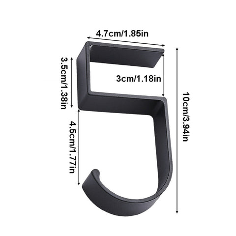 Purse Hook for Table, Heavy Duty Alloy Desk Bag Mount Hanger, Multi-Purpose Handbag Holder for Desktop Organizer Backpacks Headphones Keys Umbrellas Water Bottles Hanging, 1 Pack, 1.85x3.94 1.85" x 3.94" Black