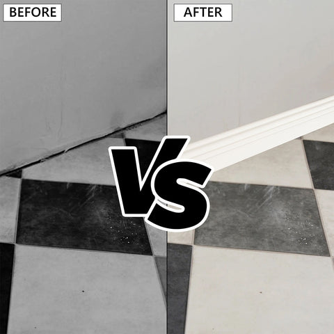 Flexible Wall Base Moulding Trim, Peel and Stick Rubber Baseboard Molding, 3.86 Inch x 16.4 Feet Self-Adhesive Vinyl Wall Base Cove Base (Creamy White) 3.86 Inch x 16.4 Feet White