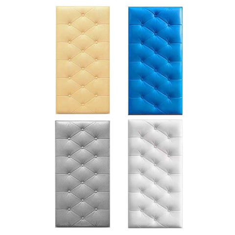 1Pcs 3D Anti Collision Wall Padding For Bedroom,Self Adhesive Peel And Stick Headboard Padded Wall Cushion Upholstered Self-Adhesive Wall Panels Playroom Decorative Protection Panel,A C