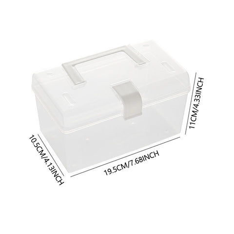 Plastic Storage Bins With Lid and Handle, Plastic Latch Storage Box, Stackable Storage Container, Small Plastic Storage Basket, Cute Organizer Box for Home, Office, 1 Pcs, 7.68x4.13x4.33 7.68" x 4.13" x 4.33" Clear