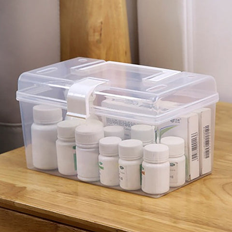 Plastic Storage Bins With Lid and Handle, Plastic Latch Storage Box, Stackable Storage Container, Small Plastic Storage Basket, Cute Organizer Box for Home, Office, 1 Pcs, 7.68x4.13x4.33 7.68" x 4.13" x 4.33" Clear