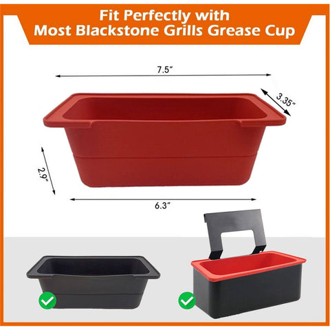 Reusable Silicone Grease Cup Liners for Grills and Griddles,High-Temperature Food-Grade Material Catches Drippings,Dishwasher Safe for Easy Cleaning,Eco-Friendly Alternative to Foil Pans Orange