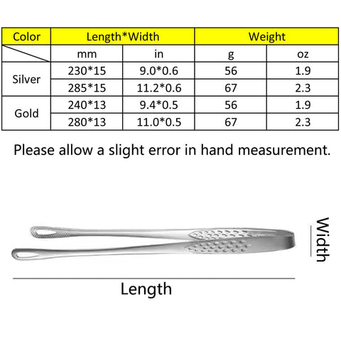 Meat Tongs - Barbecue Tongs - Kitchen Tongs - Serving Tongs - Cooking Tweezers - Grill Tongs - Gourmet Tongs - BBQ Accessories - Chef Tweezers - Kitchen Utensils - Meat Turning - Korean BBQ - Professional Stainless Steel - Gold - 2 Pieces