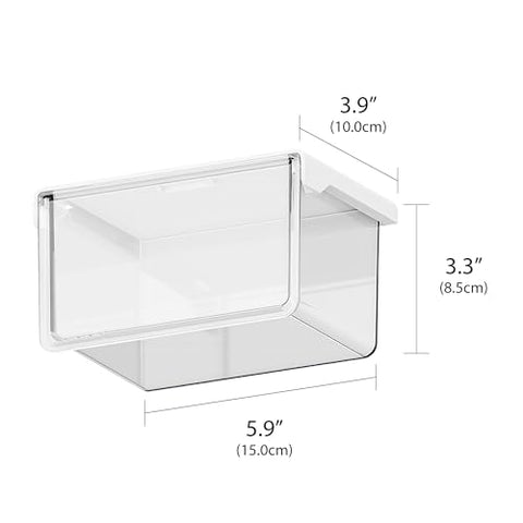 Makeup organizer - Organizer - Storage basket - Storage box - Mirror cabinet - Cable organizer - Chest of drawers - Makeup storage basket - Cosmetics organizer - Bathroom cabinet - Bathroom furniture - Transparent white - 2 pieces