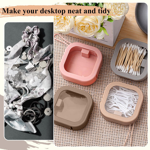 Jewelry box - Storage box - Cotton swab holder - Travel organizer - Makeup organizer - Hair accessories - Jewelry organizer - Bathroom accessories - Cable organizer - Storage tray - White - Pink - 2 pieces