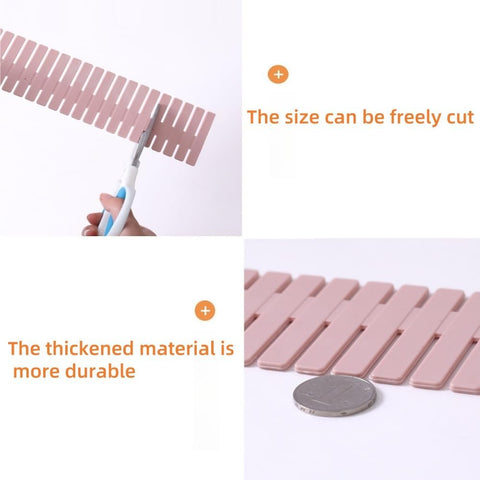 Drawer dividers - Drawer organizer - Storage system - Adjustable drawer divider - Desk organizer - Kitchen drawer organizer - Make-up organizer - Wardrobe organizer - Drawer division - Sock organizer - Underwear organizer - 2mm - 47x7cm - Pink - 8 pieces