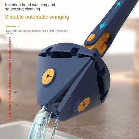 Dust Mop 360 Degree Rotating Floor Mop with 5 Cloths Blue