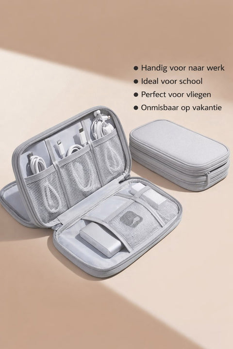 Cable Organizer Bag Grey – Travel & Storage Accessories – Compact & Portable – Water-Repellent – For Cables & Electronics