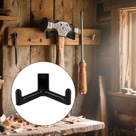 Allecta - Tool Hooks for Garden Shed - Storage Accessories for Shovels and Rakes - Set of 3 (Black)