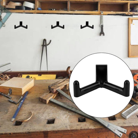 Allecta - Tool Hooks for Garden Shed - Storage Accessories for Shovels and Rakes - Set of 3 (Black)