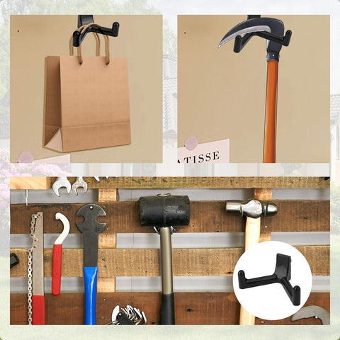 21-Piece Tool Storage Hooks - Black Y/U-Shaped Hooks with Wrench - Shed Storage Accessories - Compatible with Suncast and Craftsman