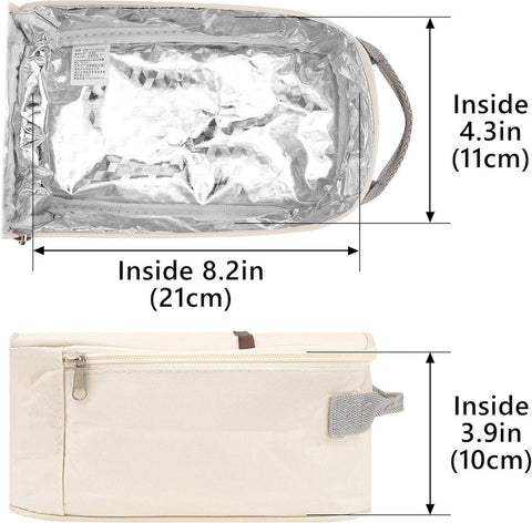 Allecto - Thermally insulated container for fruit - Lightweight and leak-proof - Portable outdoor cooler bag - Storage accessories - Suitable for picnics (beige) Travel snack bags.