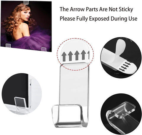 No Drill Vinyl Record Wall Mount Display Shelf,Clear Acrylic Vinyl Holder,Wall Mount Album Storage Shelves,Self Adhesive Wall Hangers Holder,for Home Office Living Room Decor 18 Pcs