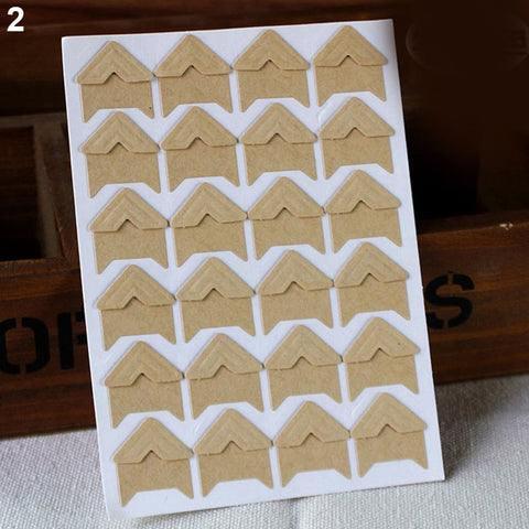 opvise 120Pcs Self-Adhesive Photo Frame Corner Sticker Craft Scrapbook Album Decor Silver Black
