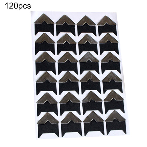 opvise 120Pcs Self-Adhesive Photo Frame Corner Sticker Craft Scrapbook Album Decor Silver Black