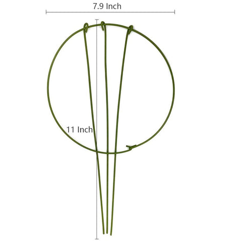 Tutuviw 3 Pcs Garden Plant Support Rings for Potted Plant,9x11in Round Metal Plant Stakes Rings,Garden Plant Support Brace,Peony Cages Support Stakes Ring,Plant Support Stakes for Indoor Outdoor 7"