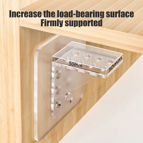 Adhesive Shelf Bracket, No-Drill Shelf Support Hooks, Clear Plastic Adhesive Wall-Mounted Bracket for Closet Cabinet Organization, Easy Instal(B) A