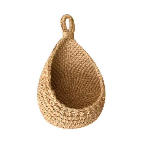 Hanging Wall Basket, Teardrop Hanging Baskets with Hanging Ring for Home Indoor Decoration, Hanging Plant Pot Holder, Vegetable Fruit Storage Baskets for Kitchen Wall Restaurant Balcony Garden B