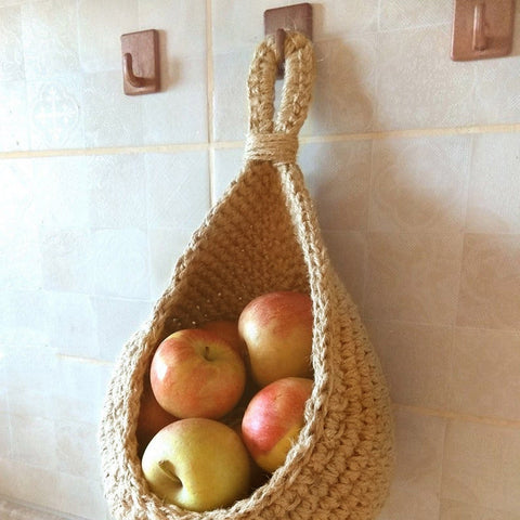 Hanging Wall Basket, Teardrop Hanging Baskets with Hanging Ring for Home Indoor Decoration, Hanging Plant Pot Holder, Vegetable Fruit Storage Baskets for Kitchen Wall Restaurant Balcony Garden C