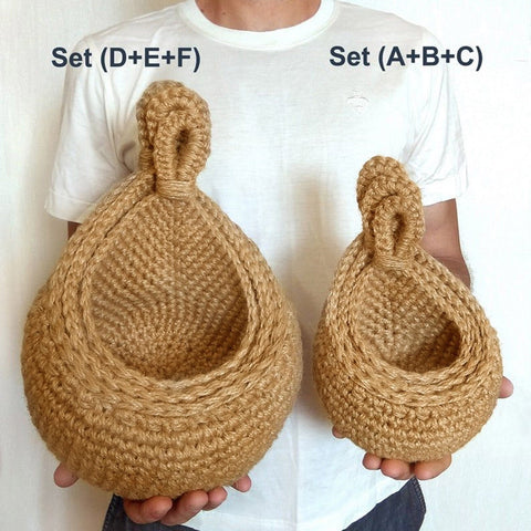 Hanging Wall Basket, Teardrop Hanging Baskets with Hanging Ring for Home Indoor Decoration, Hanging Plant Pot Holder, Vegetable Fruit Storage Baskets for Kitchen Wall Restaurant Balcony Garden D