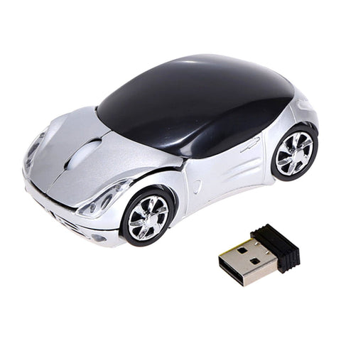 2.4G Wireless Mouse, Cute Car Mouse, 2.4G Wireless (10m Range) and USB Plug and Play, 1200DPI Optical Tracking, for PC Computer Laptop Tablet, with LED Light Yellow