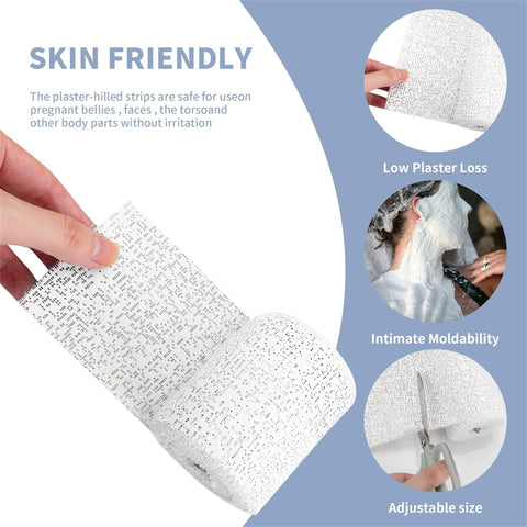 QZS DIY Sculptures Bandage Plaster Cloth Rolls Set of 6 Plaster Strip 1.97x106.3in DIY Hobby Crafts Supplies for Masks Scenery Sculptures 6pcs