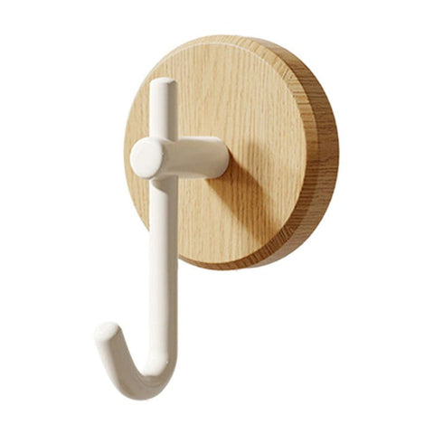 Wreath Hanger for Front Door, No Drilling Walnut Hook, Stick on Wall Hook, Self-Adhesive Household Hook for Towels, Keys, Hats, Coats, Bags 1PCS White