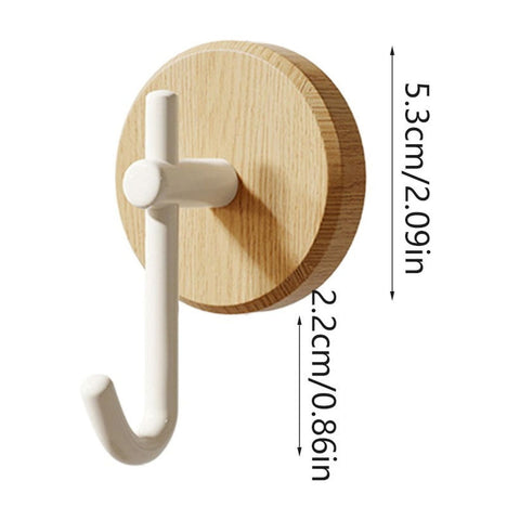 Wreath Hanger for Front Door, No Drilling Walnut Hook, Stick on Wall Hook, Self-Adhesive Household Hook for Towels, Keys, Hats, Coats, Bags 1PCS White