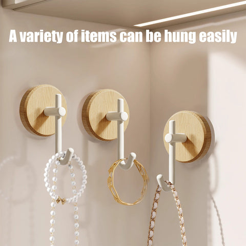 Wreath Hanger for Front Door, No Drilling Walnut Hook, Stick on Wall Hook, Self-Adhesive Household Hook for Towels, Keys, Hats, Coats, Bags 1PCS White