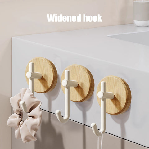 Wreath Hanger for Front Door, No Drilling Walnut Hook, Stick on Wall Hook, Self-Adhesive Household Hook for Towels, Keys, Hats, Coats, Bags 1PCS White