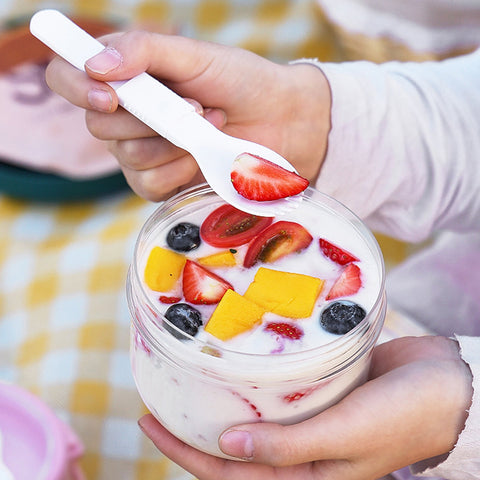 BOBASNDM Polycarbonate White PC Leakproof Yogurt Container White