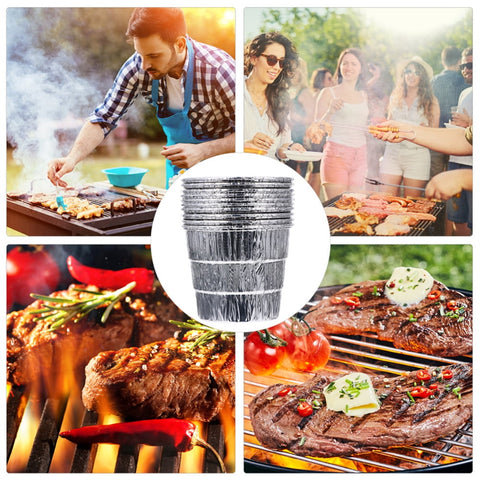 12 Pack Disposable Drip Grease Bucket Liners, Grill Drip Tray, Disposable Foil Liner for BBQ Drip Bucket