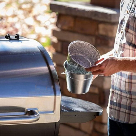 12 Pack Disposable Drip Grease Bucket Liners, Grill Drip Tray, Disposable Foil Liner for BBQ Drip Bucket