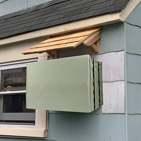 Cheers.US Window Air Conditioner Cover Outdoor, Outside Window AC Unit Cover Black Dust-Proof Waterproof AC Cover Outdoor Window AC Protection Cover M Beige