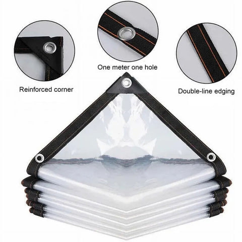 Clear Tarps Heavy Duty, Waterproof Tarpaulin Cover Greenhouse Garden Plant Patio 5 x 6.5FT 6.5*8ft