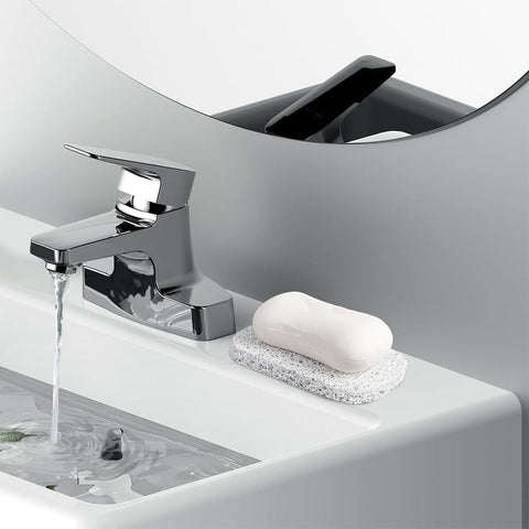 Lierteer 5PCS Shower Soap Bar Saver Lift Holder Dish Sponge Rack Tray Fast Dry Non-Slip white