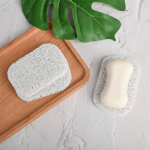 Lierteer 5PCS Shower Soap Bar Saver Lift Holder Dish Sponge Rack Tray Fast Dry Non-Slip white