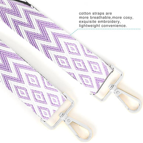 Replacement Crossbody Strap Handbag Guitar Strap Purse Shoulder Strap Adjustable Retro Jacquard - Dark blue purple