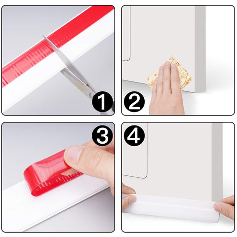 Door Draft Stopper, 37 Inch Under Door Sweep Bottom Blocker with Rubber Seal Strip, Under Door Seal for Exterior/Interior, Soundproof Weather Stripping Door Seal(White) 1PC Black