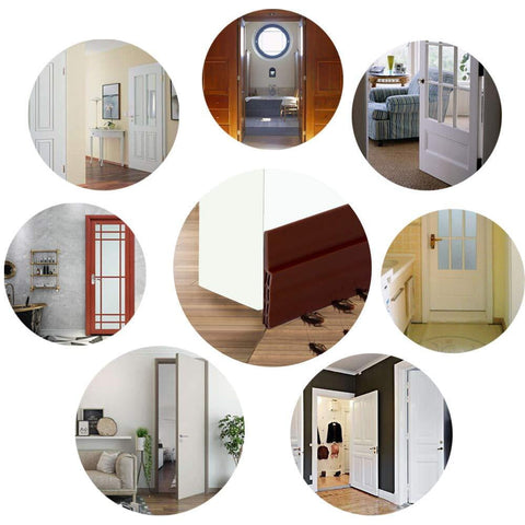 Door Draft Stopper, 37 Inch Under Door Sweep Bottom Blocker with Rubber Seal Strip, Under Door Seal for Exterior/Interior, Soundproof Weather Stripping Door Seal(White) 1PC Black